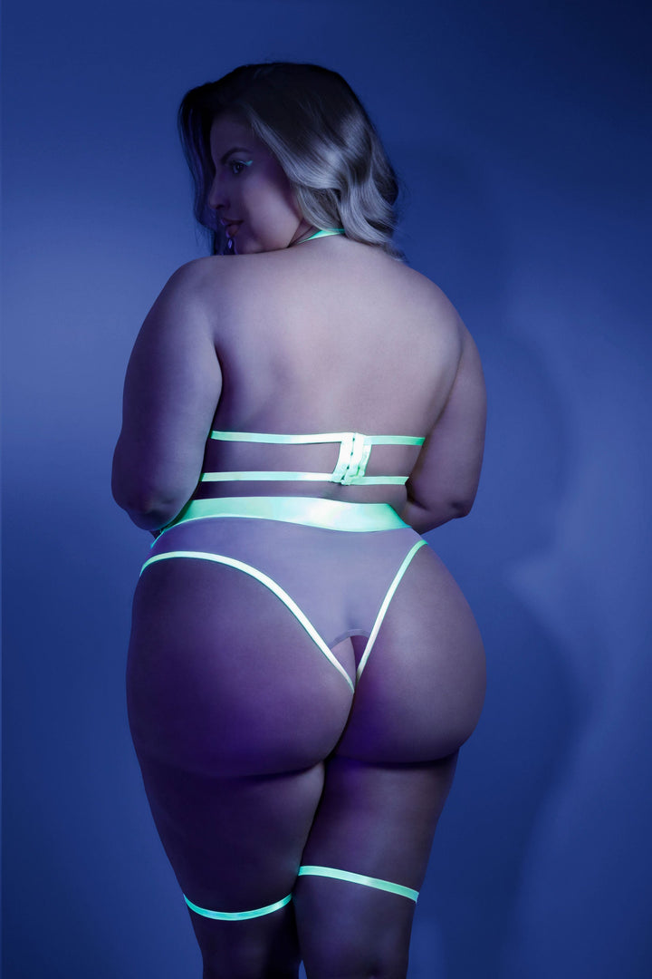 A Trance Crotchless Teddy with Leg Garters: Seductive, Flirty, and Confident!