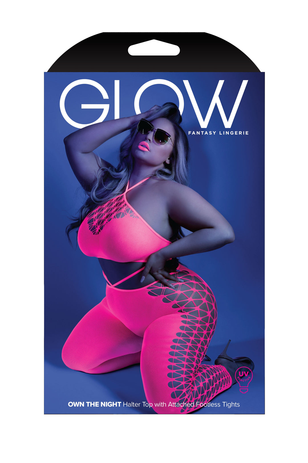 Flirty and Fun High Neck Halter Bodystocking with Footless Tights - Queen Size