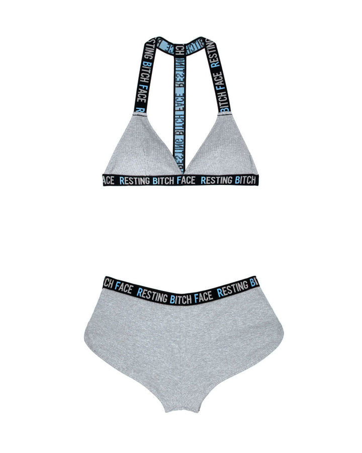 RBF Bralette and Retro Shorts: Unleash Your Inner Sassiness with this Stylish Set!
