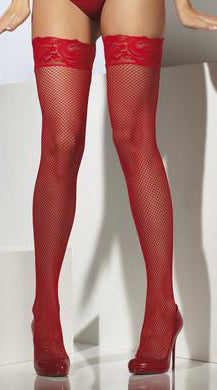 Sheer white lace top hold-ups with silicone
