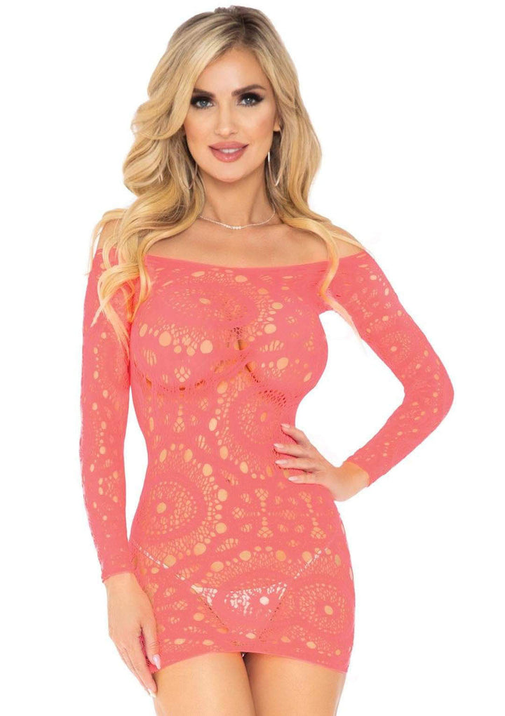 Crochet Lace Seductress Mini Dress