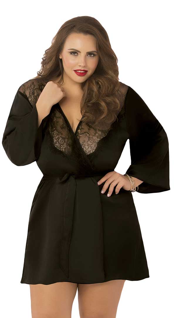 Satin & Eyelash Robe