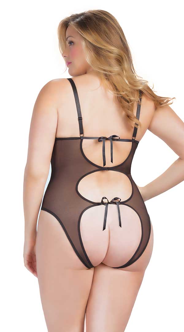 Open Cup Crotchless Functional Tie Teddy
