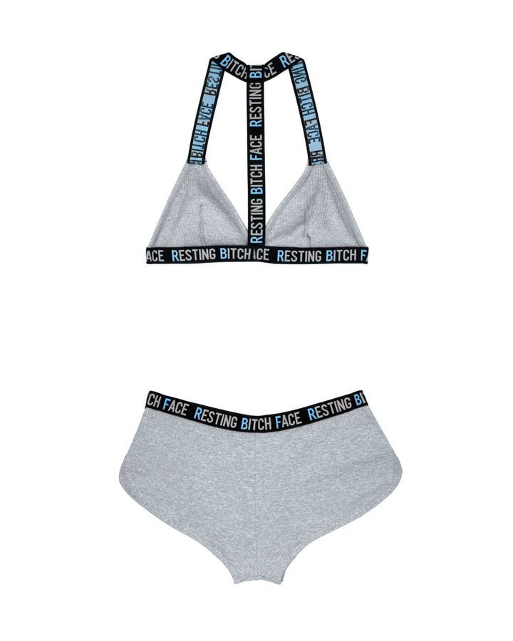 RBF Bralette and Retro Shorts: Unleash Your Inner Sassiness with this Stylish Set!