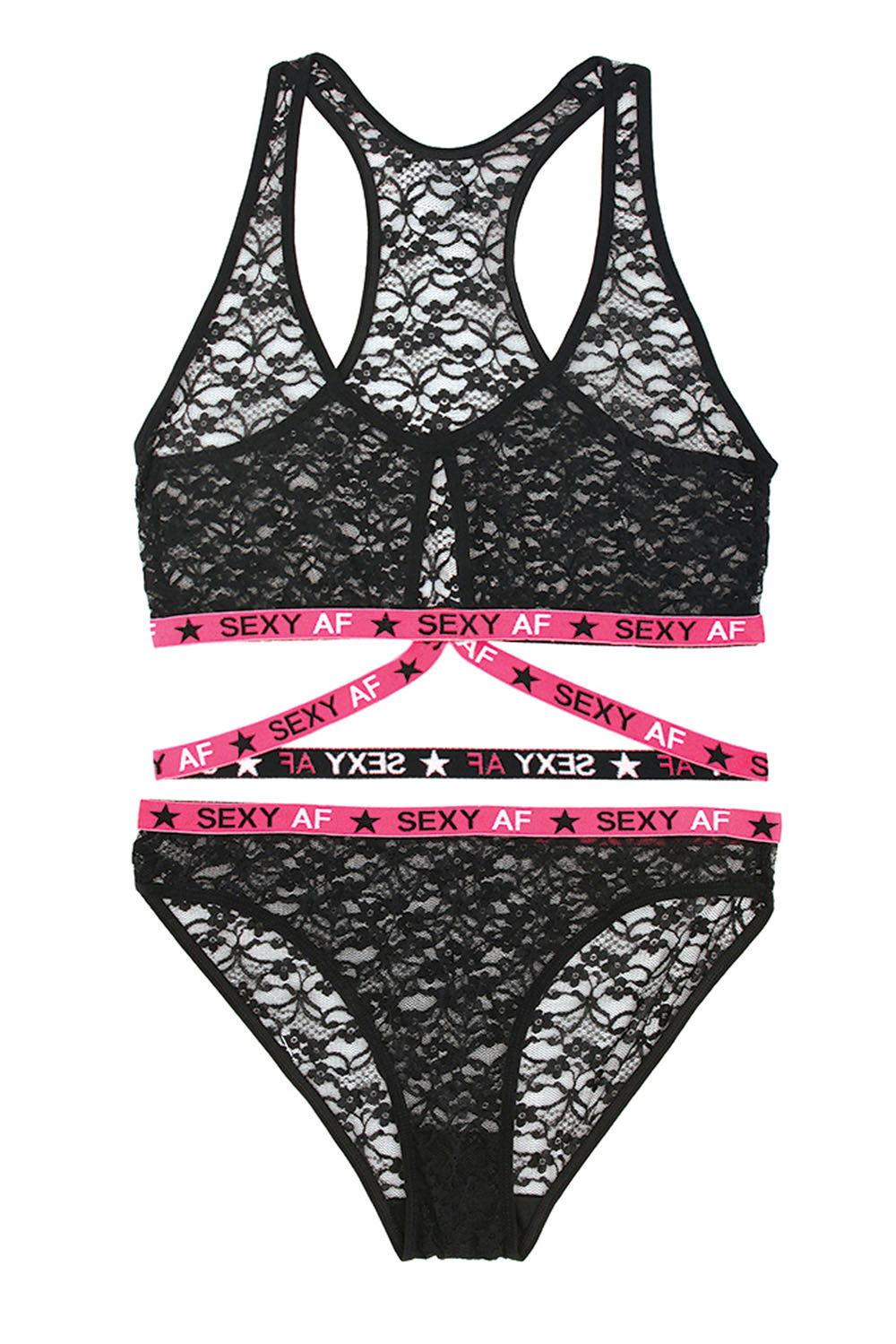Stretch Lace Bralette with Keyhole Front & Matching Bikini Panty