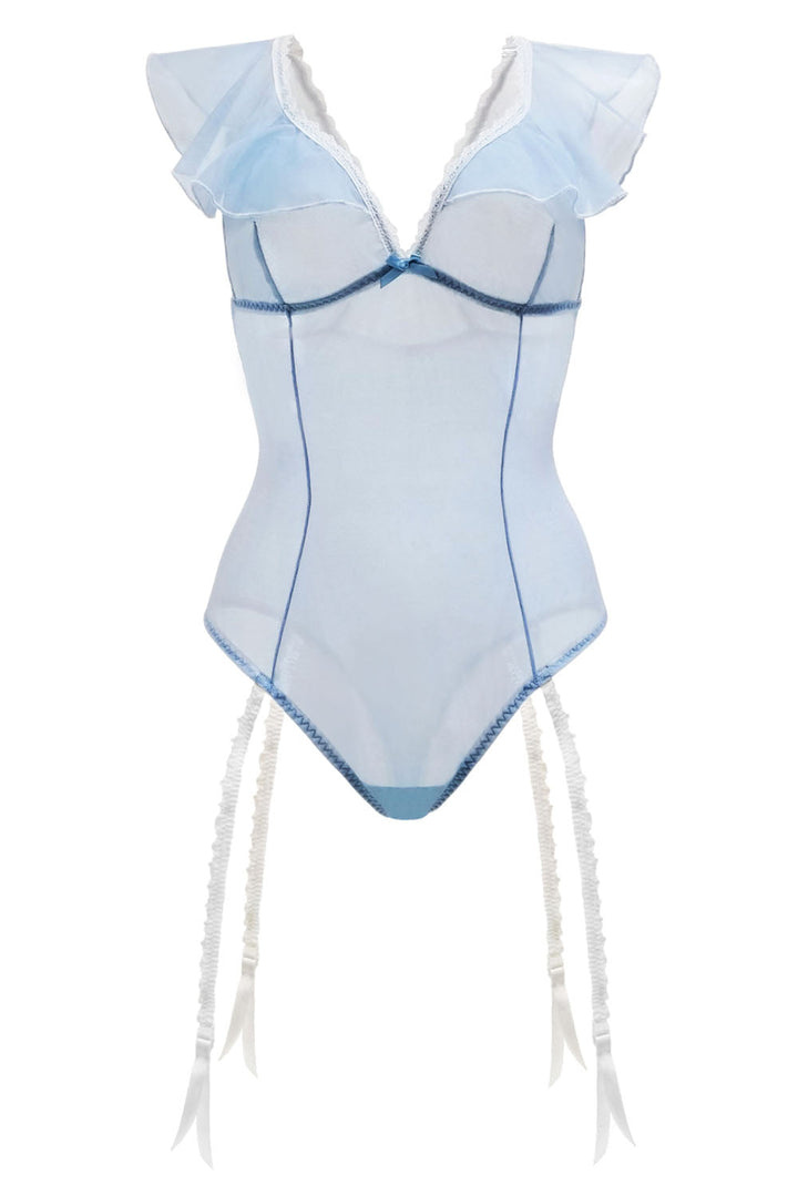 Delightful Blue Daiquiri Ruffled Teddy