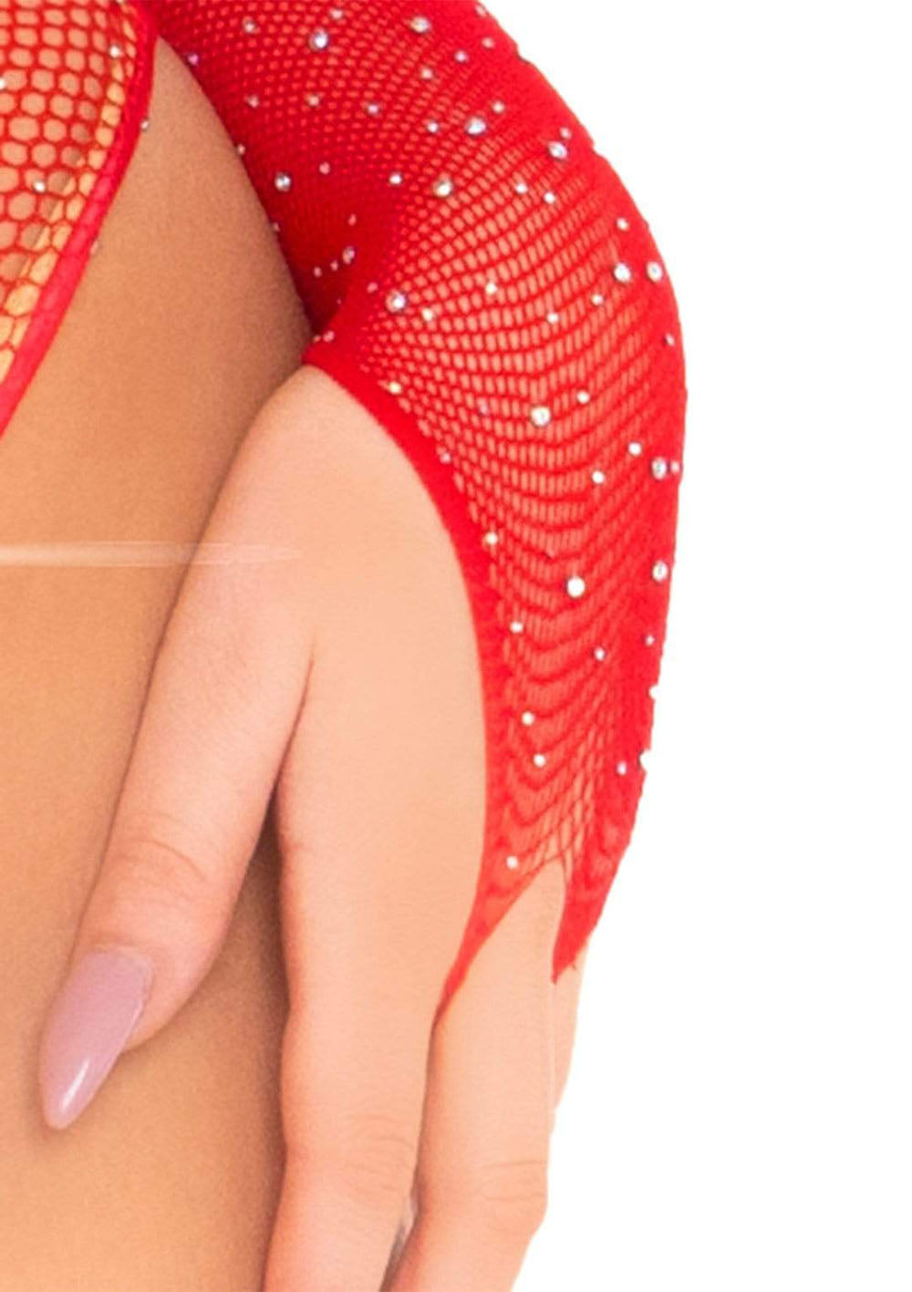 Crystalized Fishnet Thong Back Bodysuit: Unleash Your Inner Vixen!