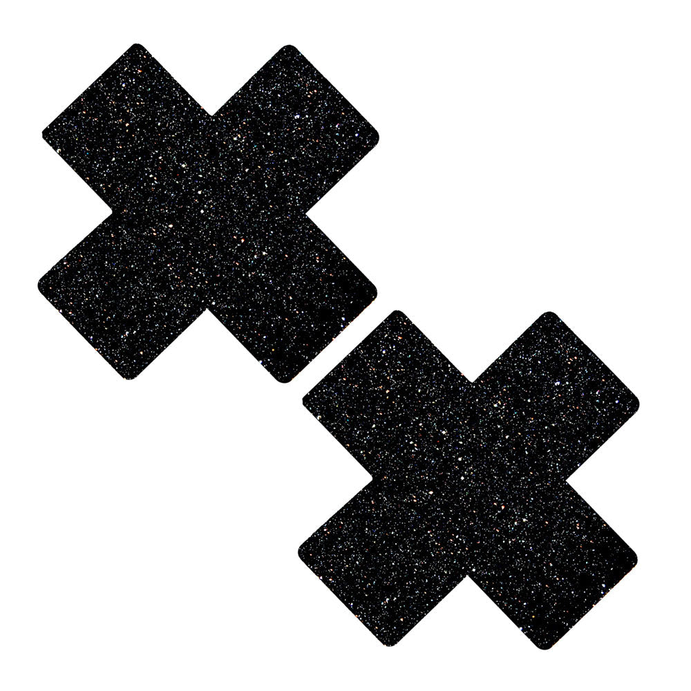 Black Malice Glitter X-Factor Pasties: Sparkle and shine with confidence, day or night!