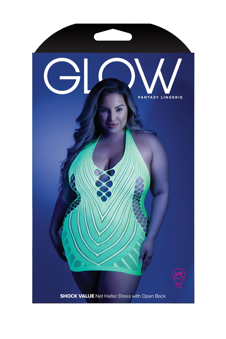 Shock Value Net Halter Dress - Curvy Size