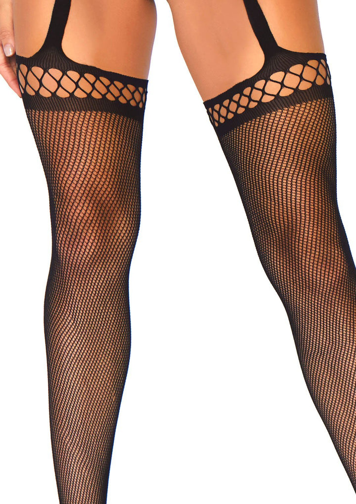 Fishnet Crotchless Teddy with Attached Thigh Highs - Unleash Your Inner Vixen!