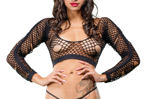 Mixed Hole Design Crotchless Leggings & Top