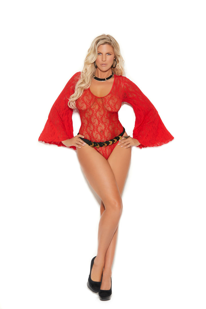 Deep V Lace Teddy - Queen Size