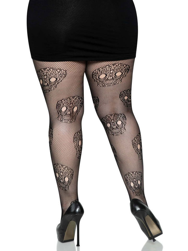 Lace Skull Plus Size Fishnet Tights: Daring, Fun, and Comfortable!