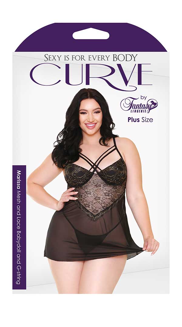 Marissa Mesh and Lace Chemise & G String