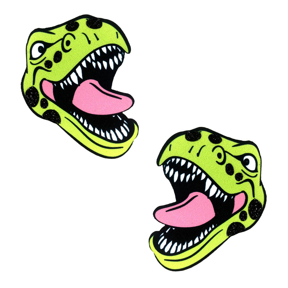 Sexy TRexy Glitter Nipztix: Unleash Your Inner Fierce with Reptilian Green Lingerie