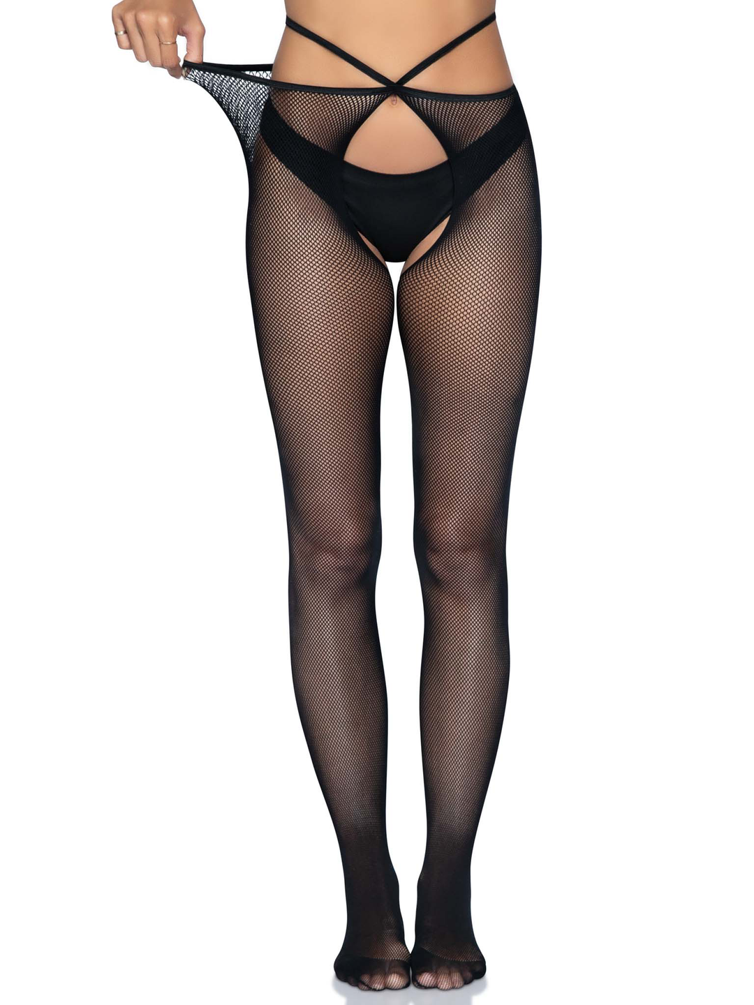 Strappy Crotchless Tights: Flirty & Fun Lingerie for Ultimate Confidence!